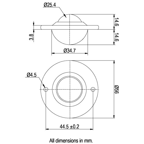 Flange Fixing Series - Carbon Chrome Load Ball Diameter 25.4mm 1