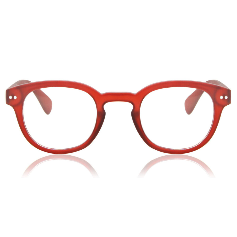 Smartbuy Collection (+1.00) Full Rim Oval Transparent Red Smartbuy Readers M0403 004 Unisex Eyeglasses