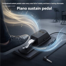 Brede Piano Sustainpedaal met Polariteitsschakelaar voor MIDI-Toetsenbord Synth Digitale Piano Elektrische Piano Instrument Accessoire