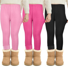 Leggings thermiques pour fille doublés polaire, chauds, lot de 3 pièces, 12-14 ans — pantalon hiver ado
