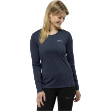 (M, Midnight Sky) Jack Wolfskin Womens Sky Thermal Long Sleeve Crew Neck T-Shirt Top Tee
