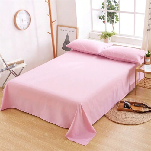 1 Piece Solid Fitted Sheet Mattress Protector Soft Breathable 90-180cm