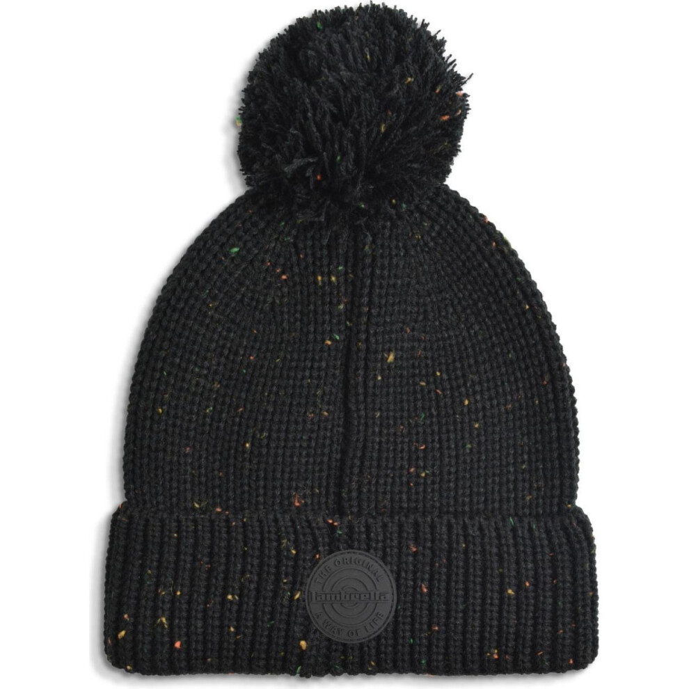 Lambretta (One Size, Black) Mens Chunky Knitt Knitted Warm Winter Beanie Bobble Hat