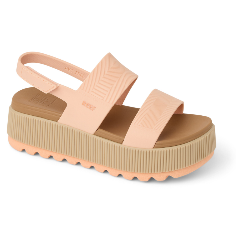 Reef (5 Uk, Bellini/Tan) Womens Water Vista Higher Platform Adjustable Thongs Flip Flops Sandals