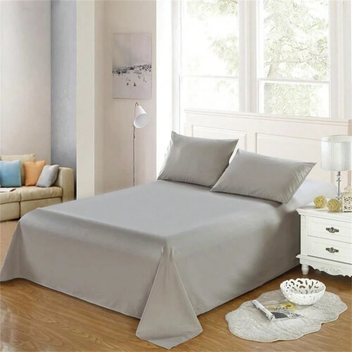 1 Piece Solid Fitted Sheet Mattress Protector Soft Breathable 90-180cm