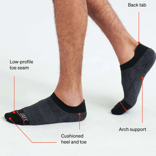Saxx Mens Whole Package Low 3 Pack Ankle Socks 2