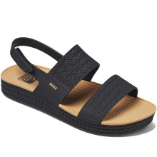(UK 4, Black/Tan) Reef Womens Water Vista Summer Beach Pool Sandals Thongs Flip Flops