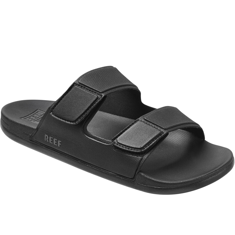 Reef (12 Uk, Black) Mens Cushion Tradewind Adjustable Summer Beach Flip Flops Slides Sliders