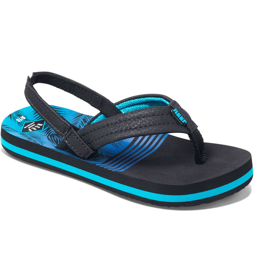 Reef (6K-7K Uk, Aqua Palms) Boys Little Ahi Strappy Sandals