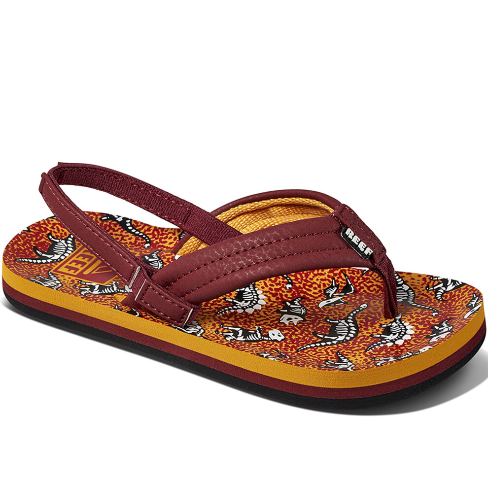 Reef (2K-3K Uk, Red Dino) Boys Little Ahi Strappy Sandals