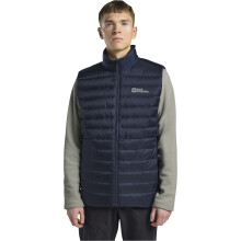 (M, Midnight Sky) Jack Wolfskin Mens Pilvi Down Padded Water Repellent Gilet Coat