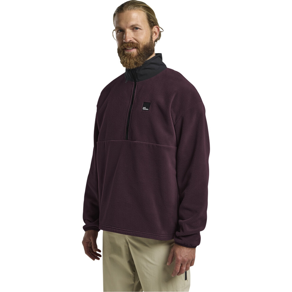 Jack Wolfskin (M, Amaranth) Mens Sumetro Half Zip Fleece