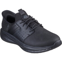 (10 UK, Black) Skechers Mens Slade - Zachary Slip-ins Relaxed Fit Trainers