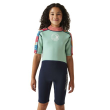 (14 Yrs, Tropical leaf Aruba Blue) Regatta Kids Wetsuit Shortie