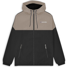 (3XL, Black/Cashew) Lambretta Mens Contrast Panel Full Zip Hooded Warm Winter Jacket Coat