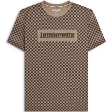 (S, Lichen Green/Java) Lambretta Mens Two Tone Short Sleeve Crew Neck Cotton T-Shirt Top Tee