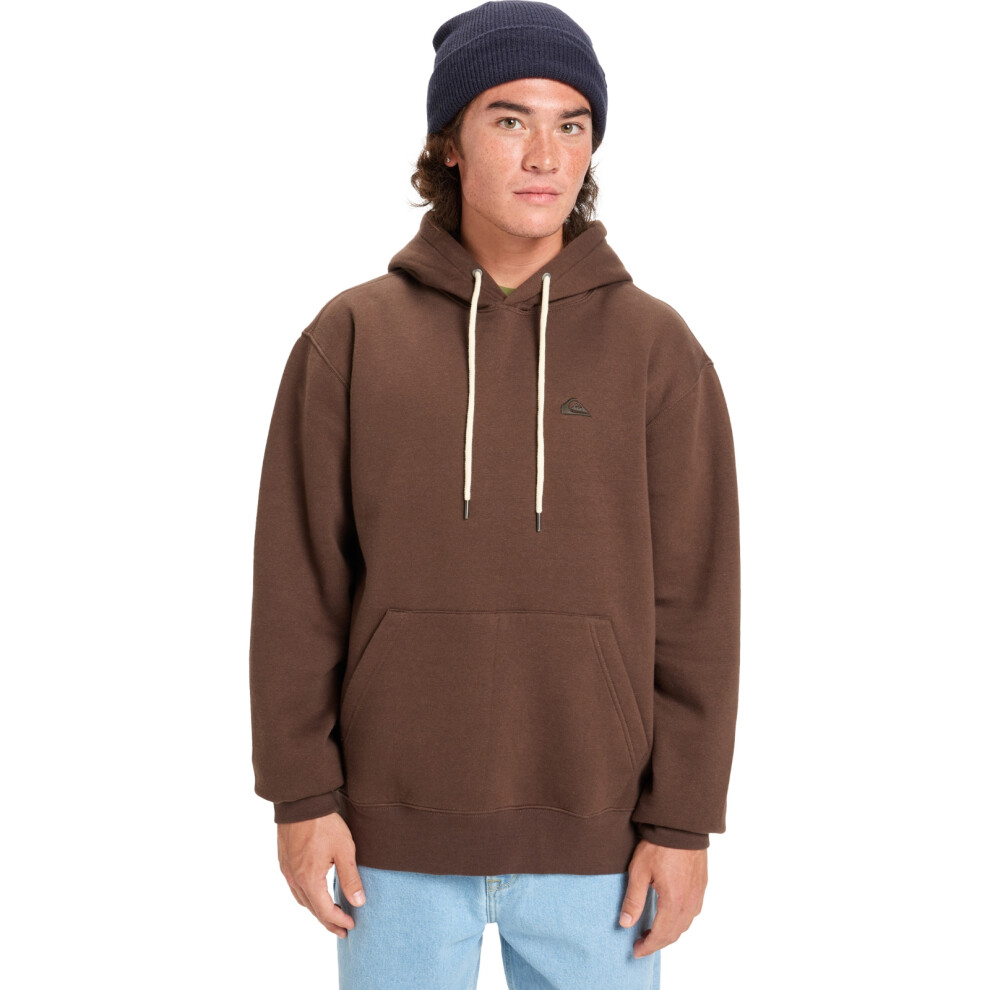 Quiksilver (S, Chocolate Brown) Mens Salt Water Embroidered Hoodie