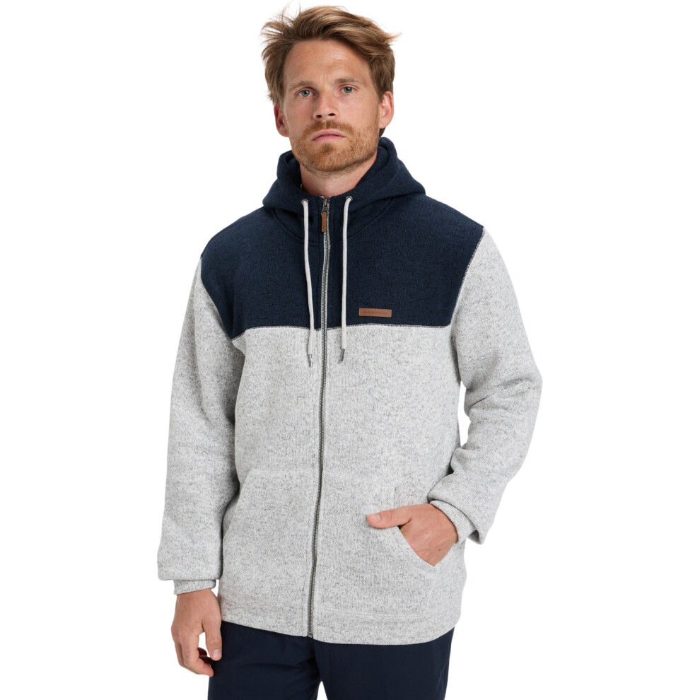 Quiksilver (Xl, Light Grey Heather) Mens Kellerblockzip Hooded Full Zip Fleece