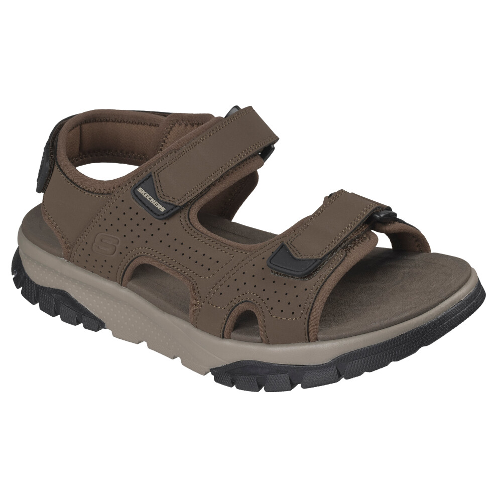 Skechers (13 Uk, Brown Synthetic) Mens Wagner Avalon Three Strap Walking Sandals