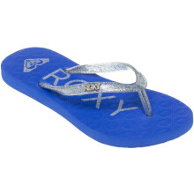 (1 UK, Dazzling Blue) Roxy Girls Viva Sparkle Glitter Summer Beach Holiday Sandals Flip Flops