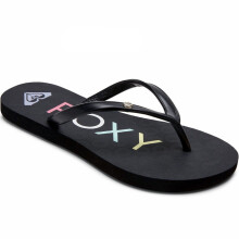 (11K UK, Black) Roxy Girls Sandy Summer Beach Holiday Sandals Flip Flops - Black