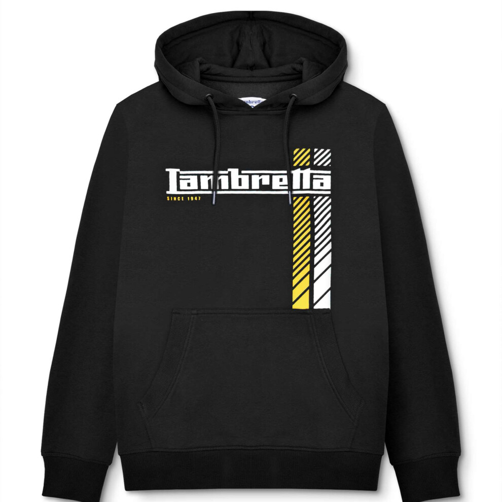 Lambretta (2Xl, Black) Mens Racing Stripe Hoodie