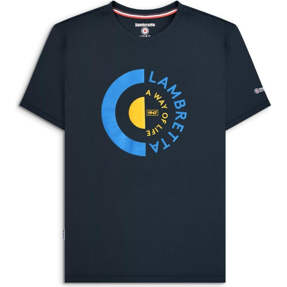 Lambretta (2Xl, Navy) Mens Target Short Sleeve T-Shirt