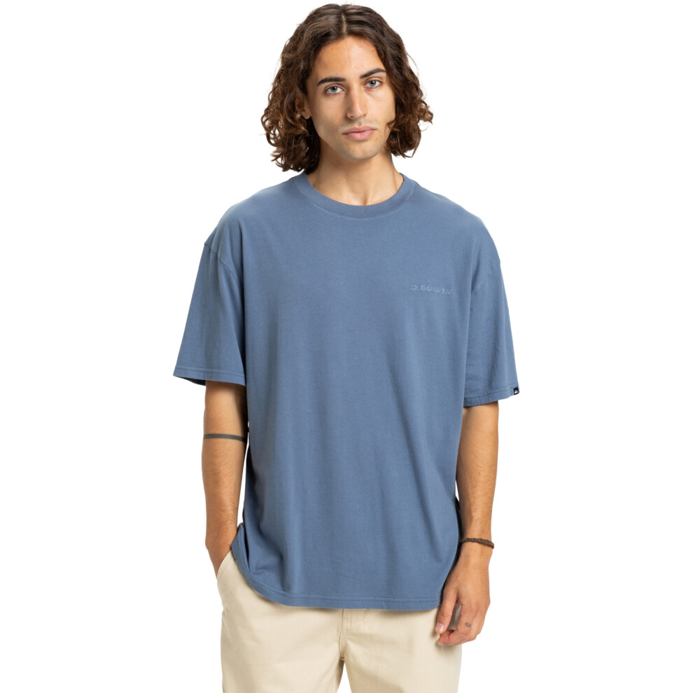 Quiksilver (S, China Blue) Mens Salt Water Short Sleeve T-Shirt - China Blue