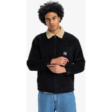 (M, Black) Quiksilver Mens DNA Sherpa Fleece Lined Shacket