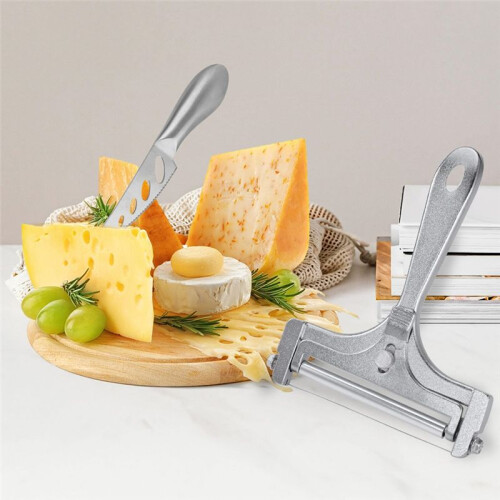 6pcs Cheese Slicer Kit, Wrench Comfortable Handle Wire Replacement for Block Butter Adjustable Slicing Kitchen Tools 1