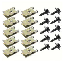 100Pcs Metal U Clips for Car Modification Screw Base Bumper Protection Trim Installation
