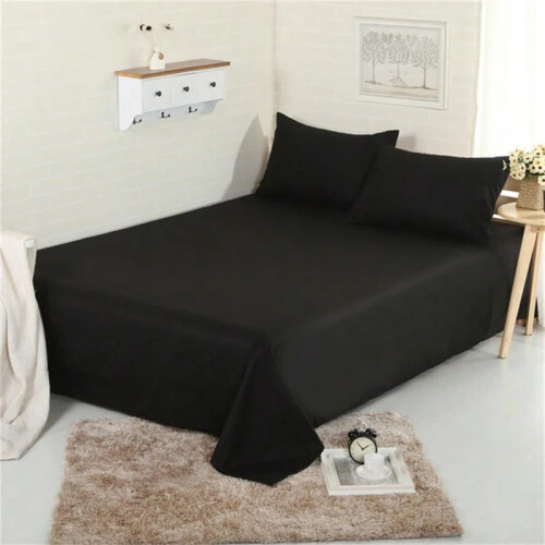 1 Piece Solid Fitted Sheet Mattress Protector Soft Breathable 90-180cm