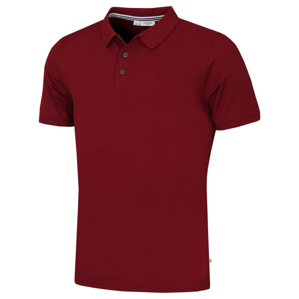 Calvin Klein (Xxxxxl, Burgundy) Mens 2026 Campus Coastal Wicking Golf Polo Shirt