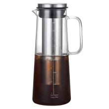Airtight Cold Brew Iced Coffee Maker and Tea Infuser- 1.0L / 34oz Glass Carafe with Removable Stainless Steel Filter