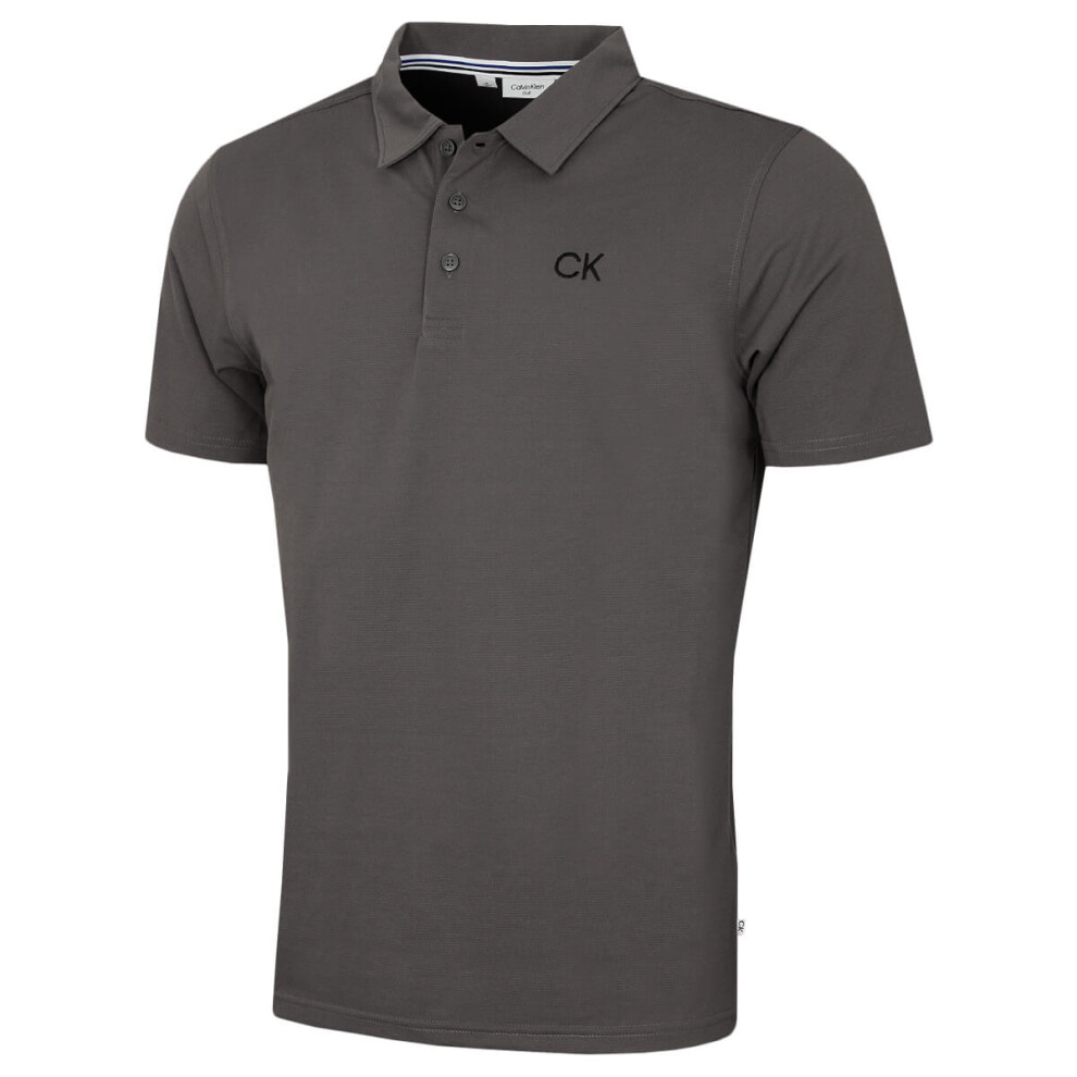 Calvin Klein (Xl, Slate) Mens 2026 Central Eco Light Wicking Golf Polo Shirt