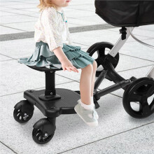 2 in 1 Stroller Board Standing Buggy Board with Detachable Pram Pedal Adapter Pushchair Kids Ride Board Load 25kg