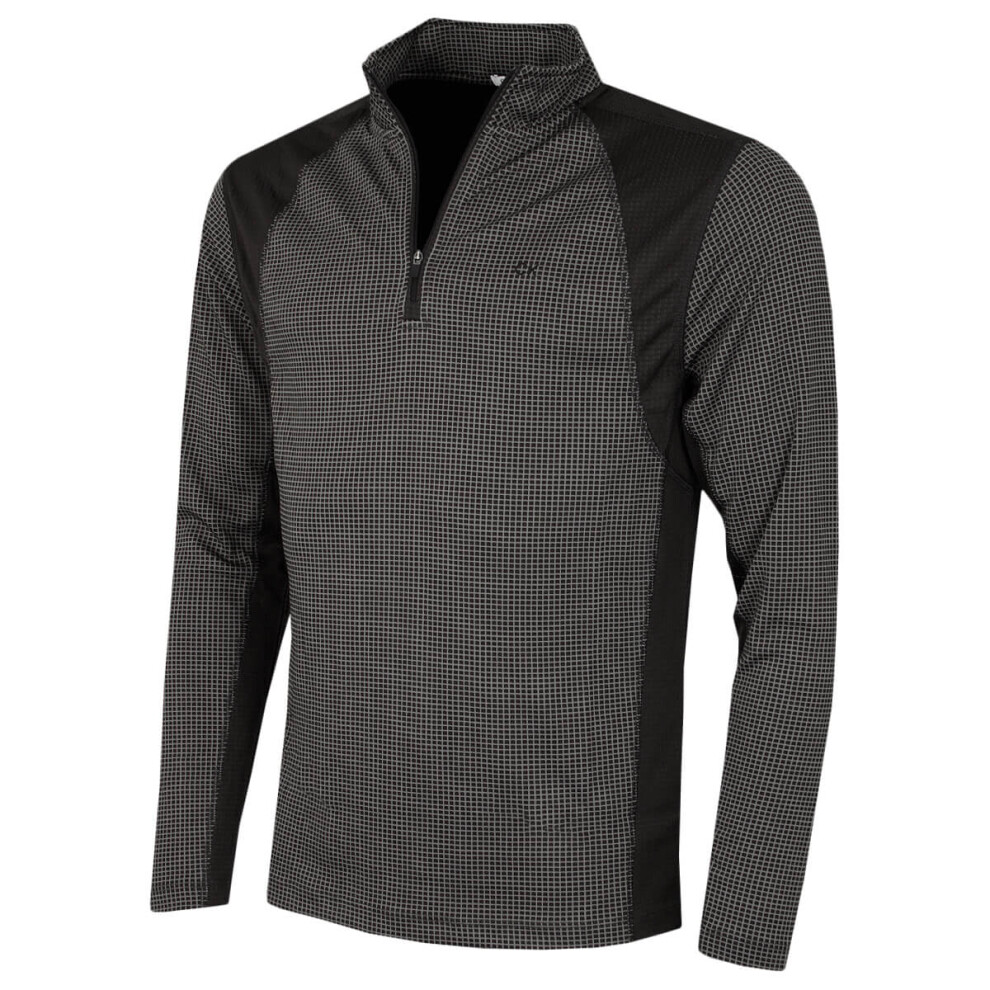 Calvin Klein (Xl, Black) Mens 2026 Micro Grid Ck 1/2 Zip Mid Layer Baselayer