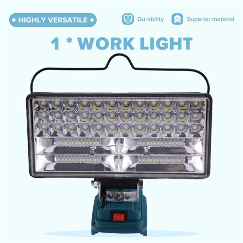 Luz de Trabalho de 8 Polegadas, Lanterna LED Sem Fio para , 18 V 14 V, USB Duplo, Íon de Lítio, Luzes Arquitetônicas Portáteis para Acampamento 1