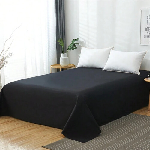 1 Piece Solid Fitted Sheet Mattress Protector Soft Breathable 90-180cm 1