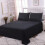 1 Piece Solid Fitted Sheet Mattress Protector Soft Breathable 90-180cm 3