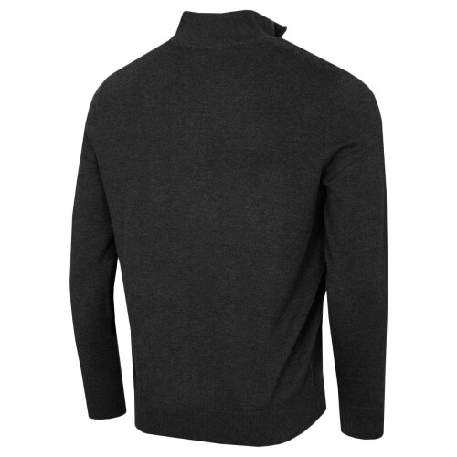 (S, Charcoal) Oscar Jacobson Mens Wetherby 1/2 Zip Soft Stylish Golf Sweater 1