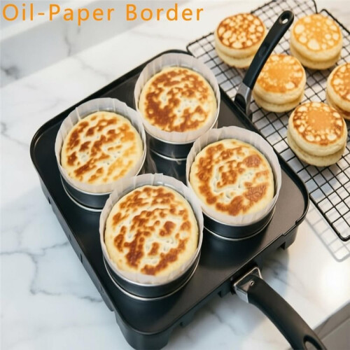 Anéis para Crumpet, Pacote com 16 Anéis para Biscoito, Diâmetro Externo de 3,2 Polegadas + 2,1 Polegadas, Anéis de  em Aço Inoxidável de Grau