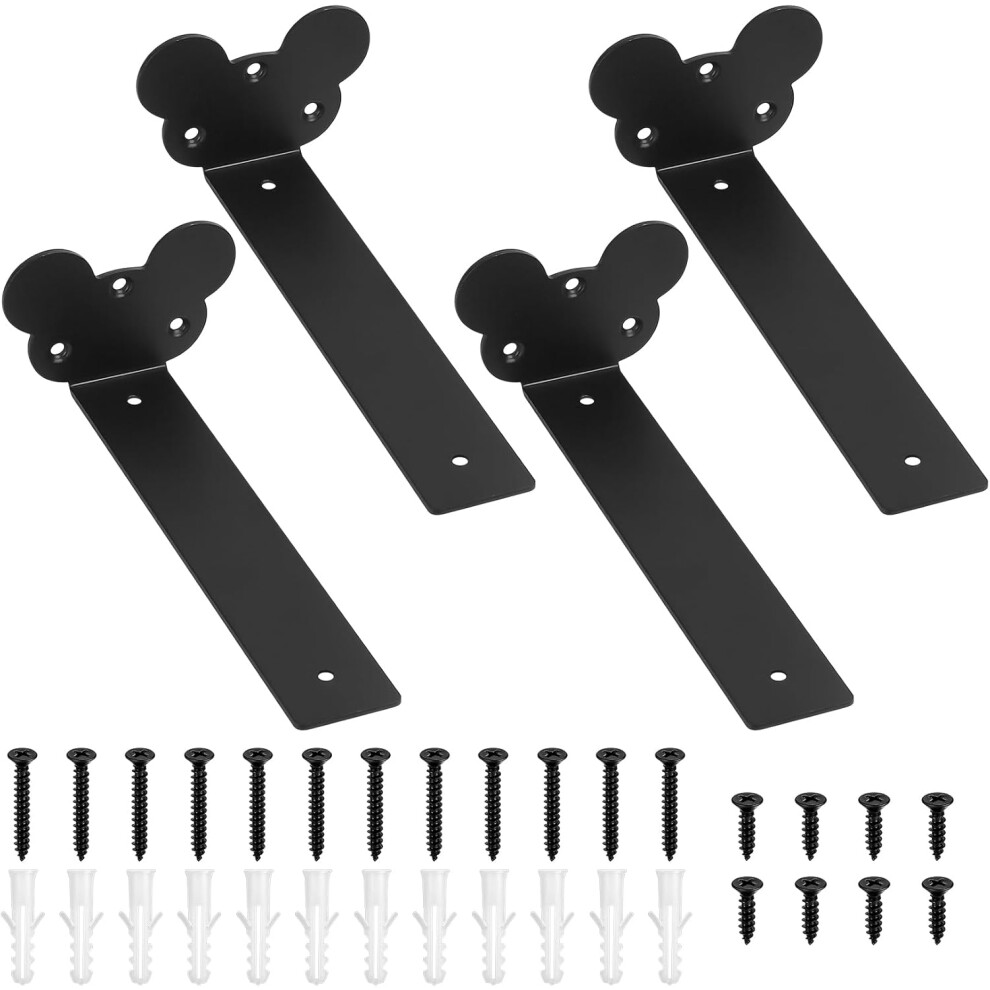 Shelf Bracket Set Of 4 Supports For Shelves Shelf Holder Support 200 Mm Black Â Shelf Brackets, Shelf Holders, 200 Mm Bracket, Black Shelf Brackets 5902362857320
