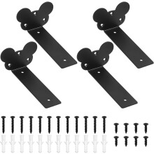 Soporte para Estante Soportes para Estantería Juego de 4 Piezas 150 mm Negro — soportes para estantes