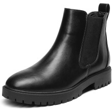 DREAM PAIRS Botines Chelsea para Mujer Tacón Bajo Negros 41 — zapatos mujer slip-on, botines otoño cómodos