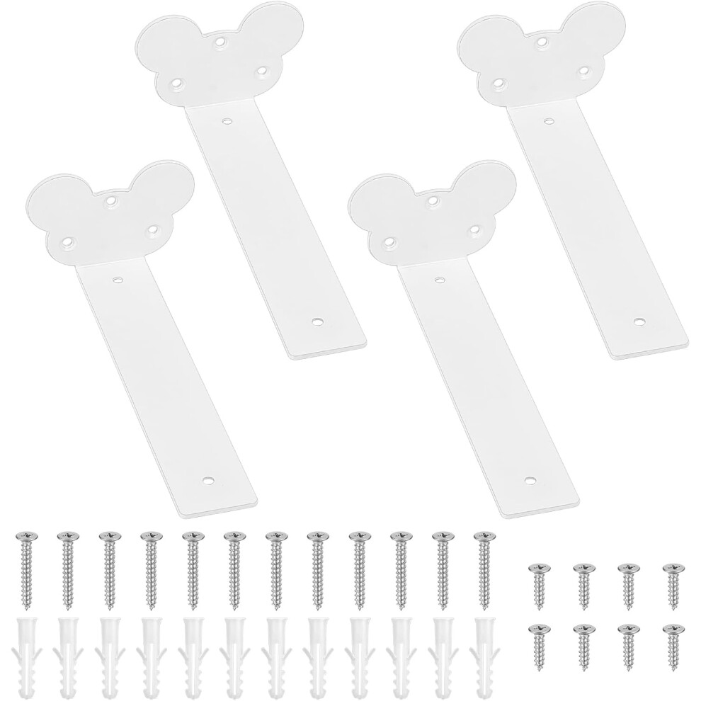 Shelf Bracket Cat Ears Set Of 4 Supports 200 Mm White Â Shelf Bracket 200Mm, White Shelf Brackets, Set Of 4 Brackets, Steel Floating Shelf 5902362857375