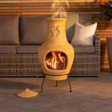 Charles Bentley Outdoor Large Terracotta Clay Chiminea Patio Heater