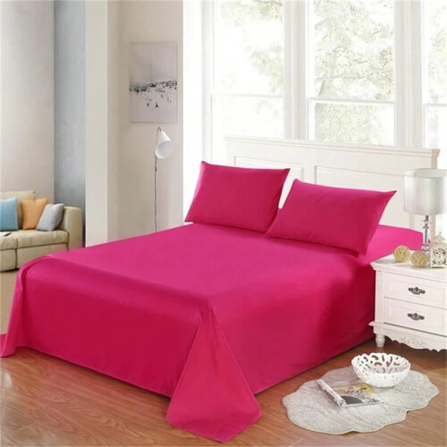 1 Piece Solid Fitted Sheet Mattress Protector Soft Breathable 90-180cm