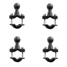 4X Motorcykelstyre Rail Mount 37 mm Bredd U-Bolt Monteringsbas med 1 Tum Kula för GPS Work för