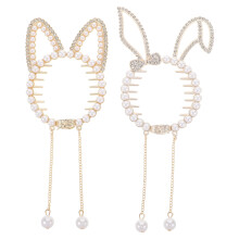 2St Haaraccessoires Voor Beige Bun Maker Met Imitatie Parel